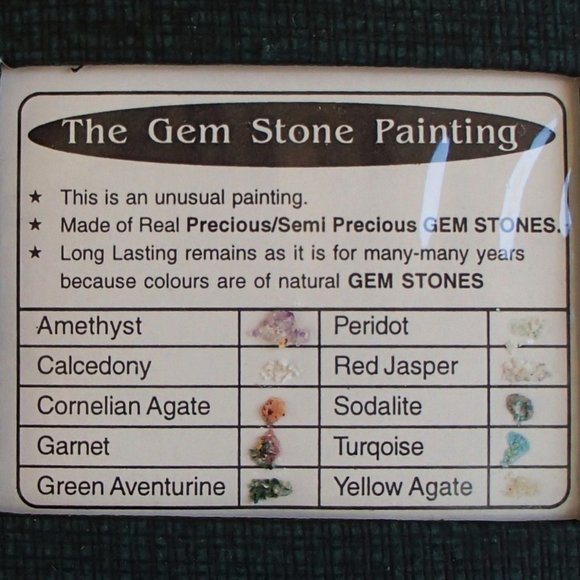 Krishna Crushed Gemstones Painted On Glass Handmade Blank Journal 5" Hindu Deity - Picture 12 of 12